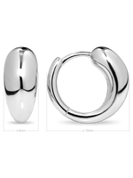 DEVATA Teardrop Hoop Earrings in Rhodium Plated Sterling Silver