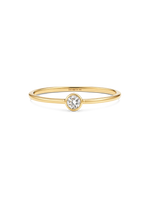14K Gold Round Bezel Lab Grown Diamond Solitaire Ring