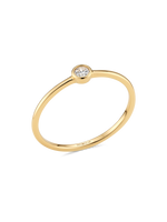 14K Gold Round Bezel Lab Grown Diamond Solitaire Ring