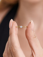 14K Gold Round Bezel Lab Grown Diamond Solitaire Ring