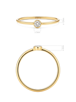 14K Gold Round Bezel Lab Grown Diamond Solitaire Ring