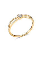 Knot Round Bezel Lab Grown Diamond Ring in 14K Gold