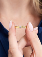 Knot Round Bezel Lab Grown Diamond Ring in 14K Gold