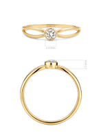 Knot Round Bezel Lab Grown Diamond Ring in 14K Gold