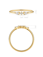 14K Gold Trio Lab Grown Diamond Ring