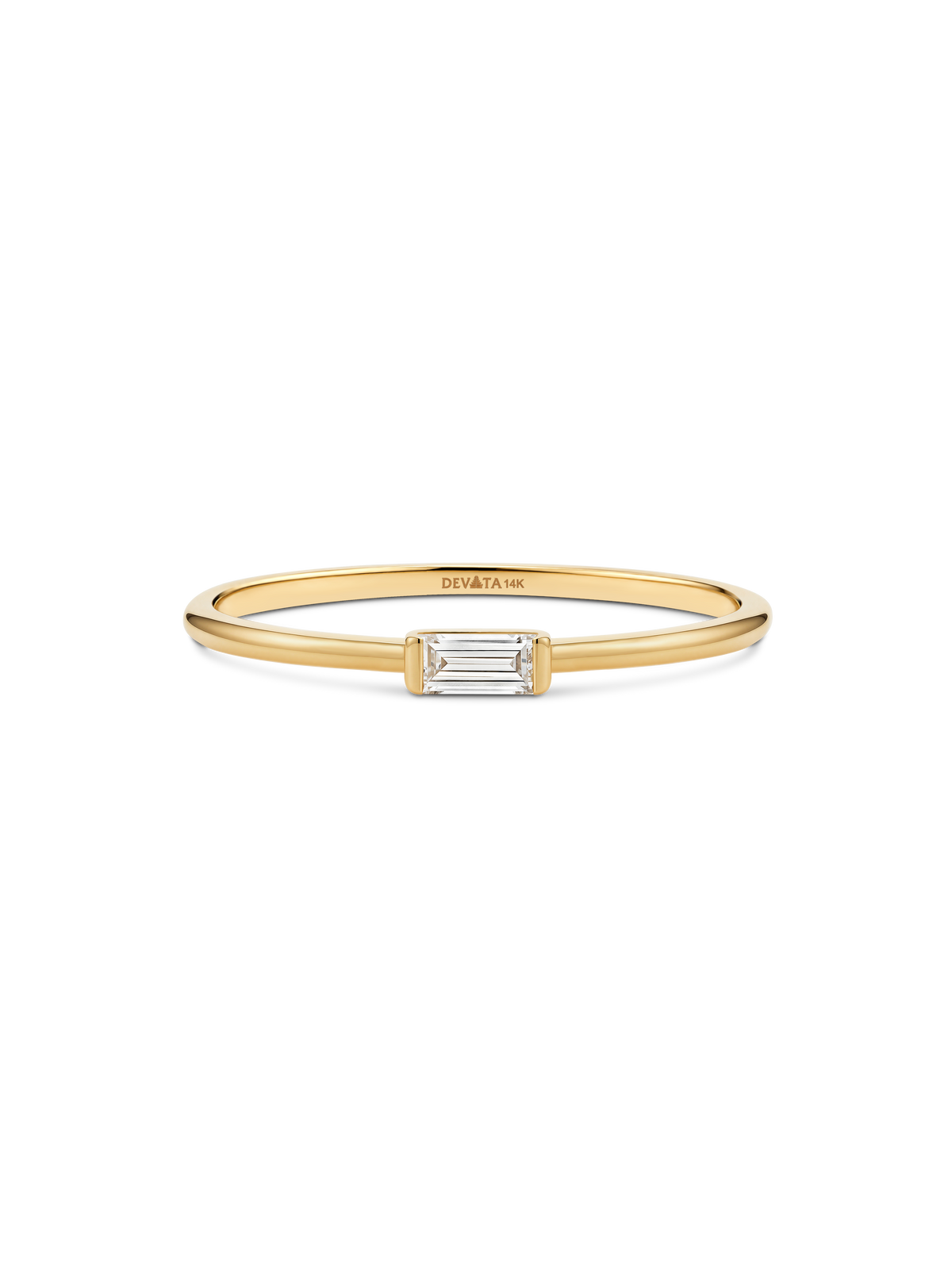 14K Gold Baguette Lab Grown Diamond Ring