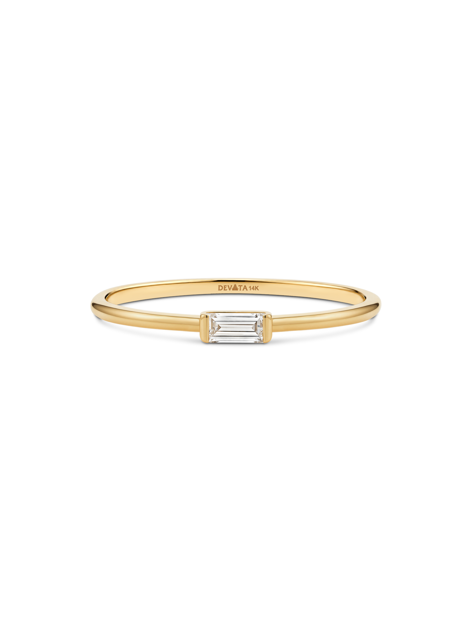 14K Gold Baguette Lab Grown Diamond Ring