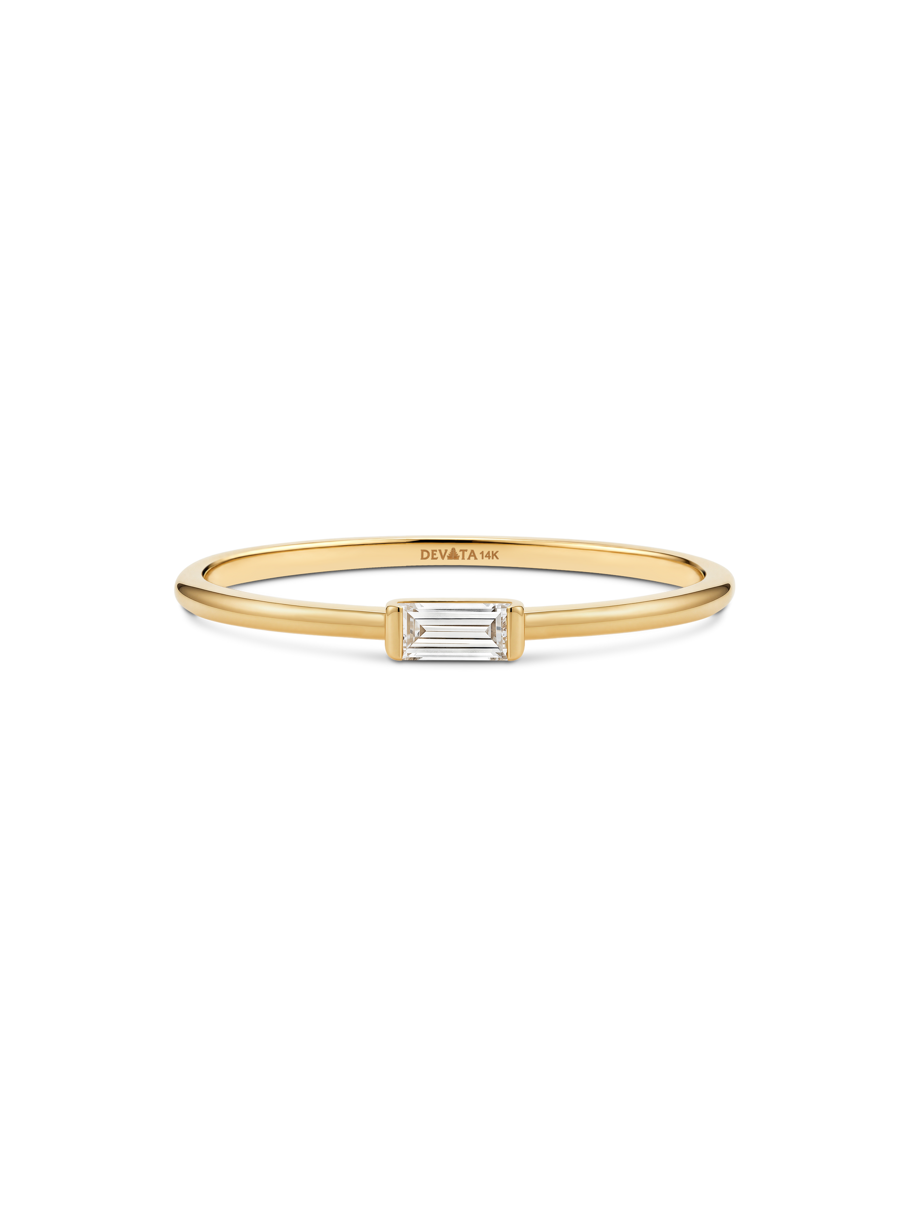 14K Gold Baguette Lab Grown Diamond Ring