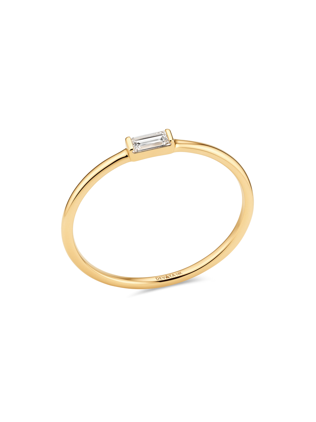 14K Gold Baguette Lab Grown Diamond Ring