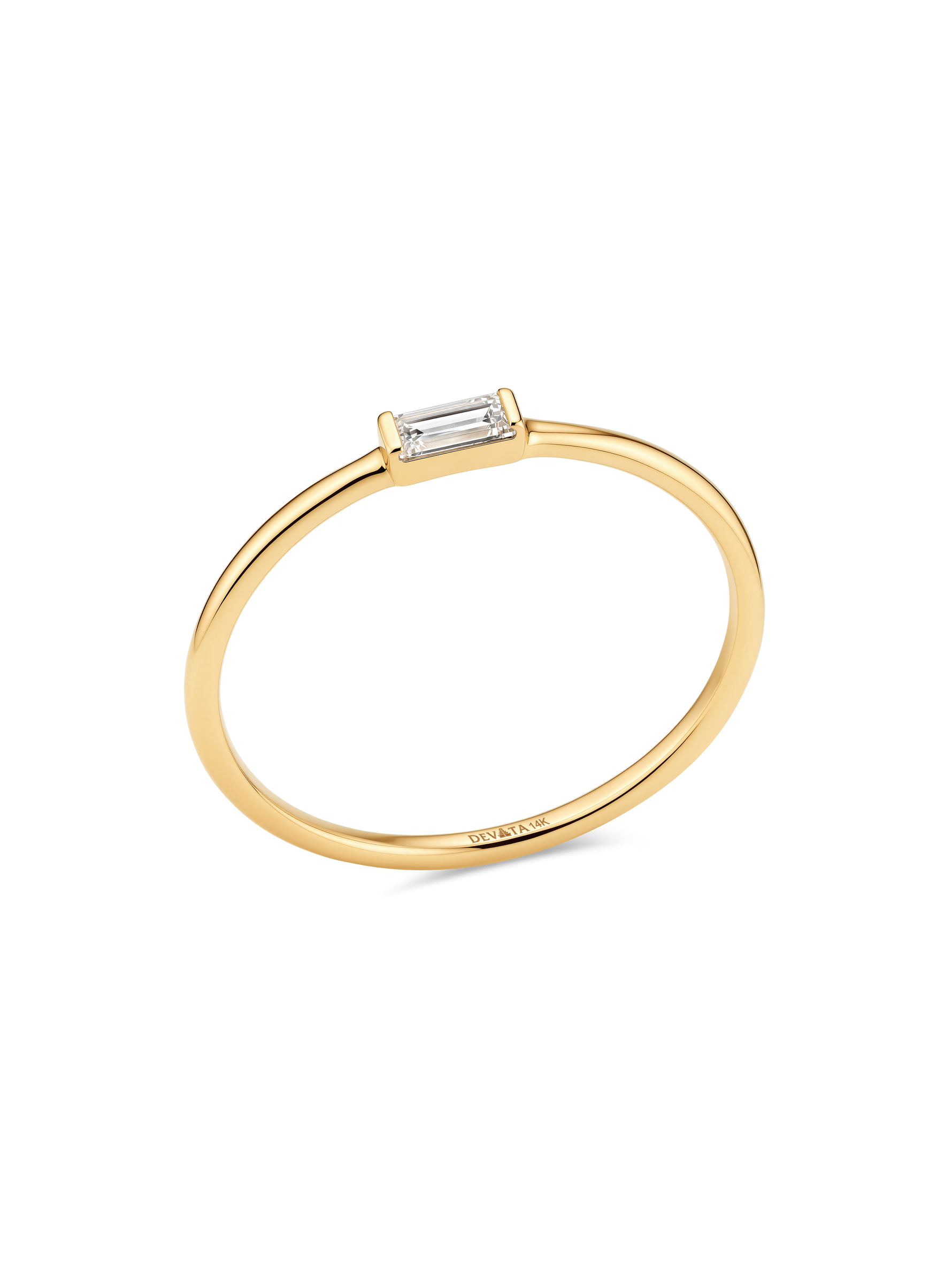 14K Gold Baguette Lab Grown Diamond Ring