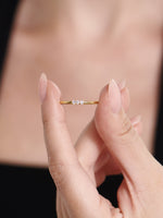 14K Gold Triple Round Lab Grown Diamond Ring