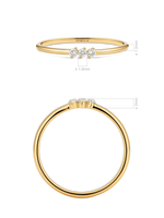 14K Gold Triple Round Lab Grown Diamond Ring