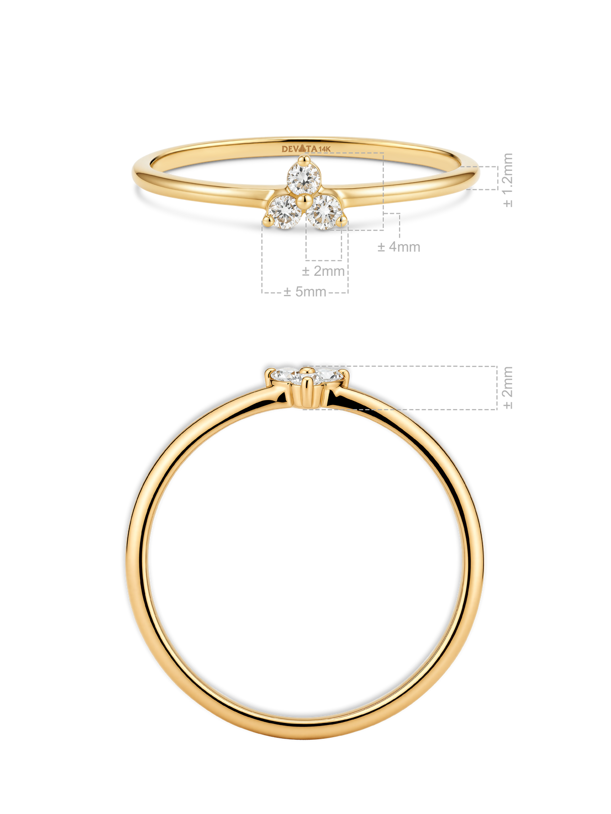 14K Gold Cluster Lab Grown Diamond Ring