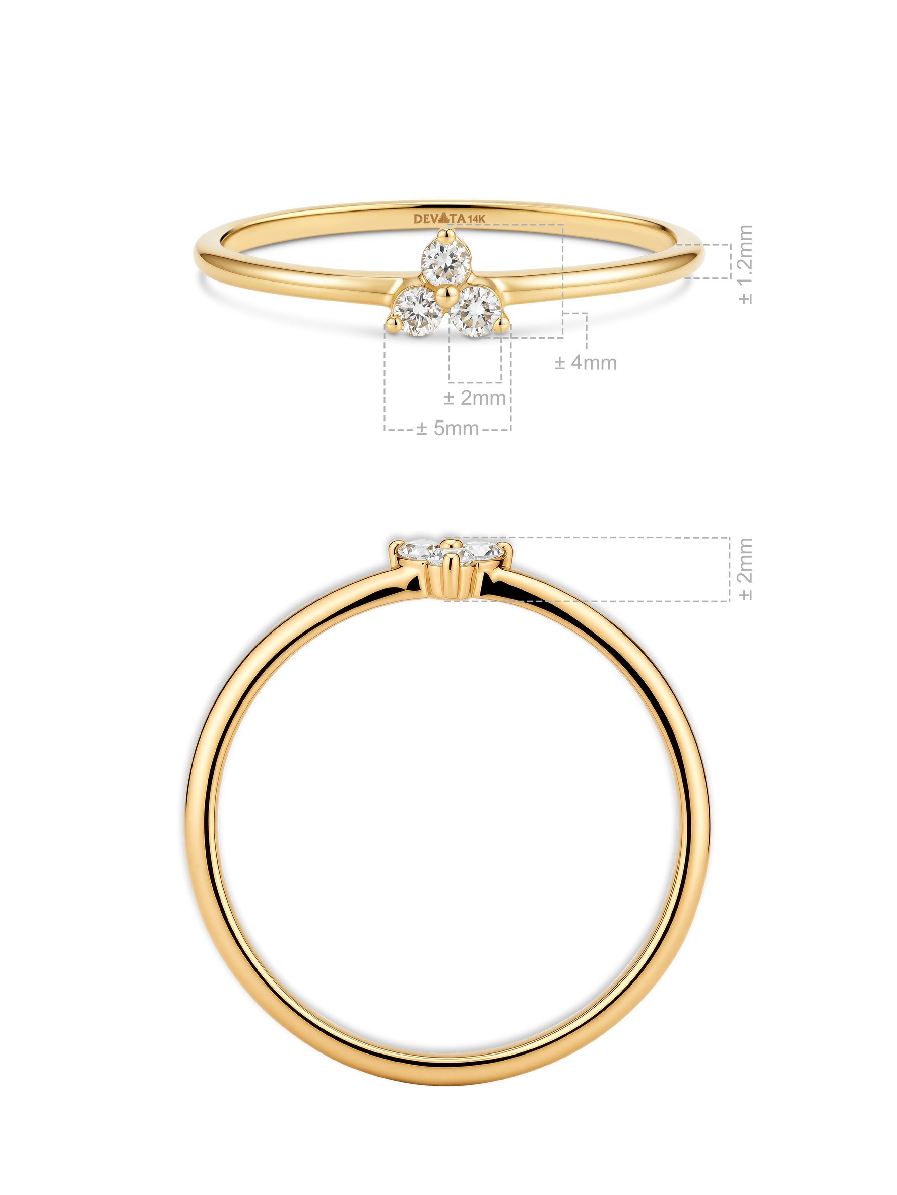 14K Gold Cluster Lab Grown Diamond Ring