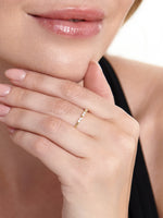 14K Gold Triple Cluster Lab Grown Diamond Ring