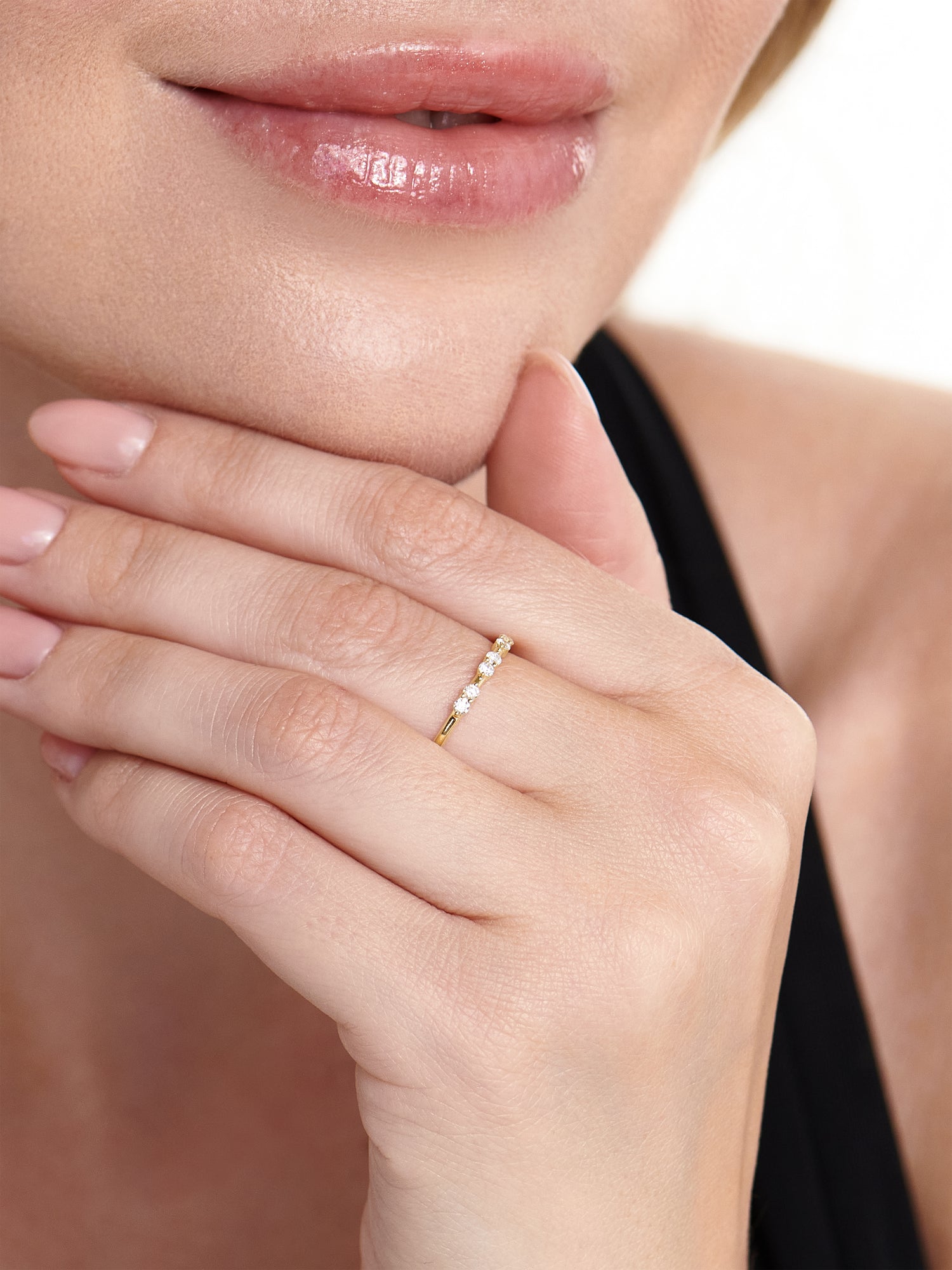14K Gold Triple Cluster Lab Grown Diamond Ring