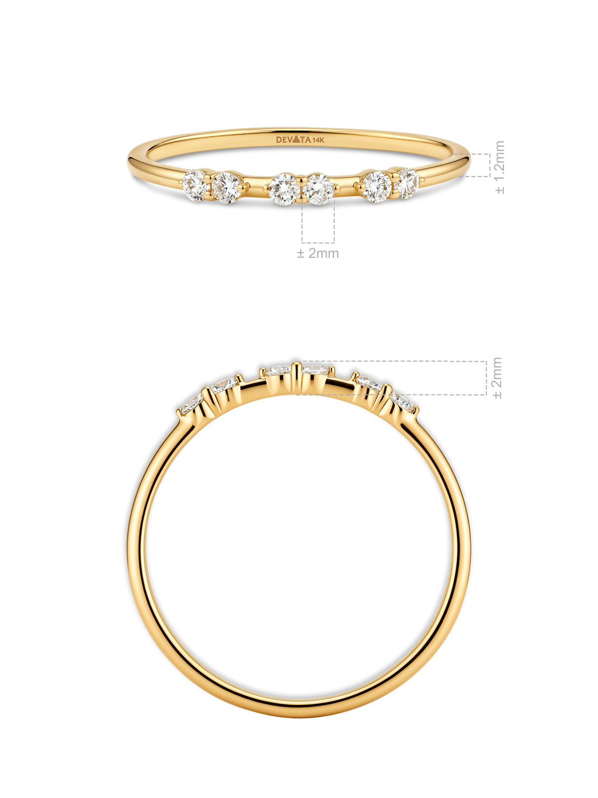 14K Gold Triple Cluster Lab Grown Diamond Ring