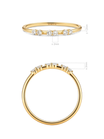 14K Gold Triple Cluster Lab Grown Diamond Ring