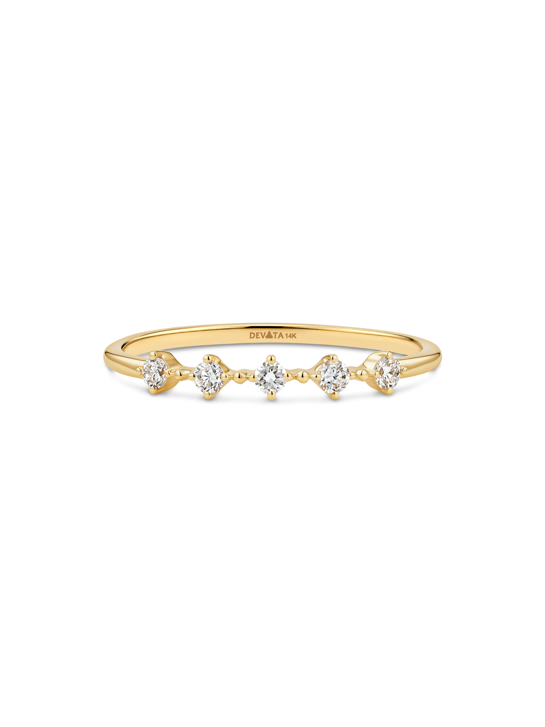 14K Gold Station Lab Grown Diamond Ring