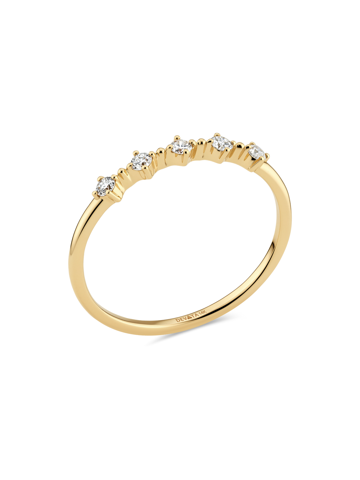 14K Gold Station Lab Grown Diamond Ring
