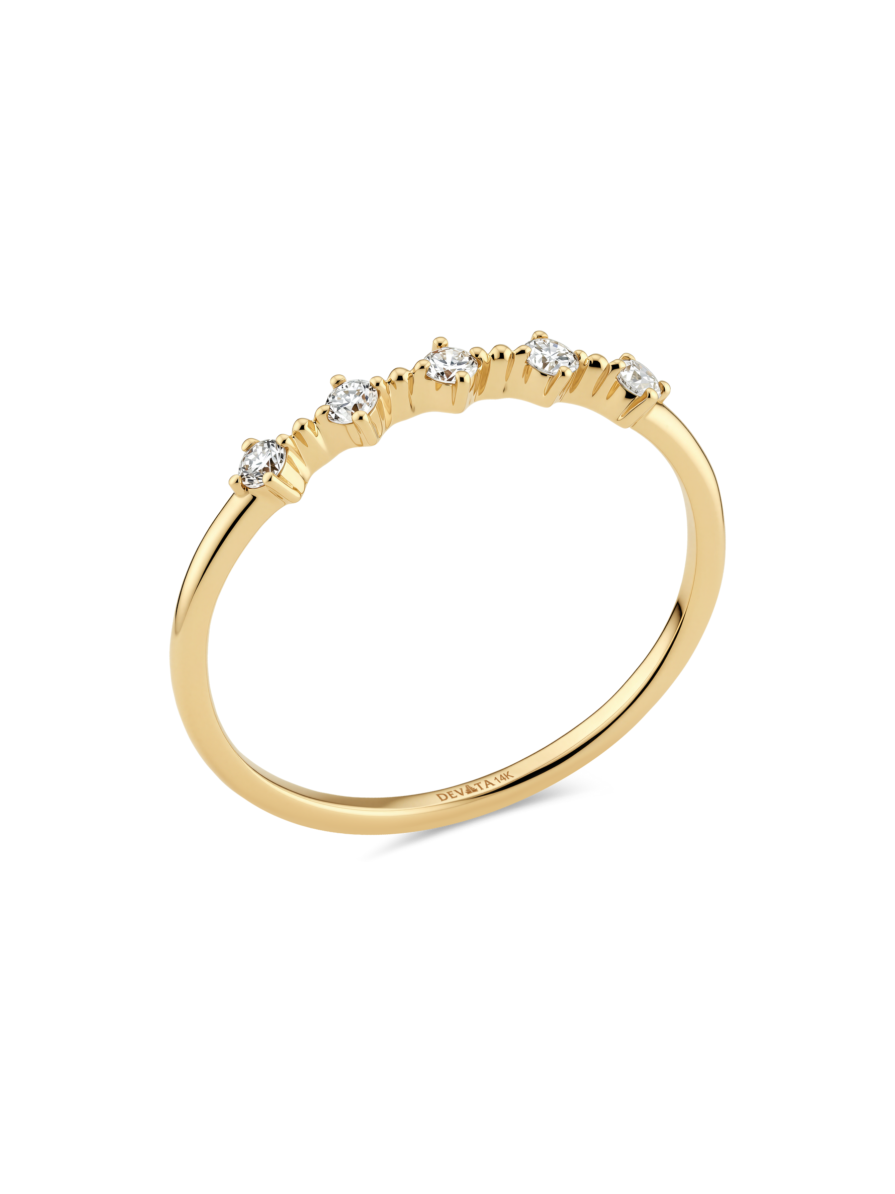 14K Gold Station Lab Grown Diamond Ring