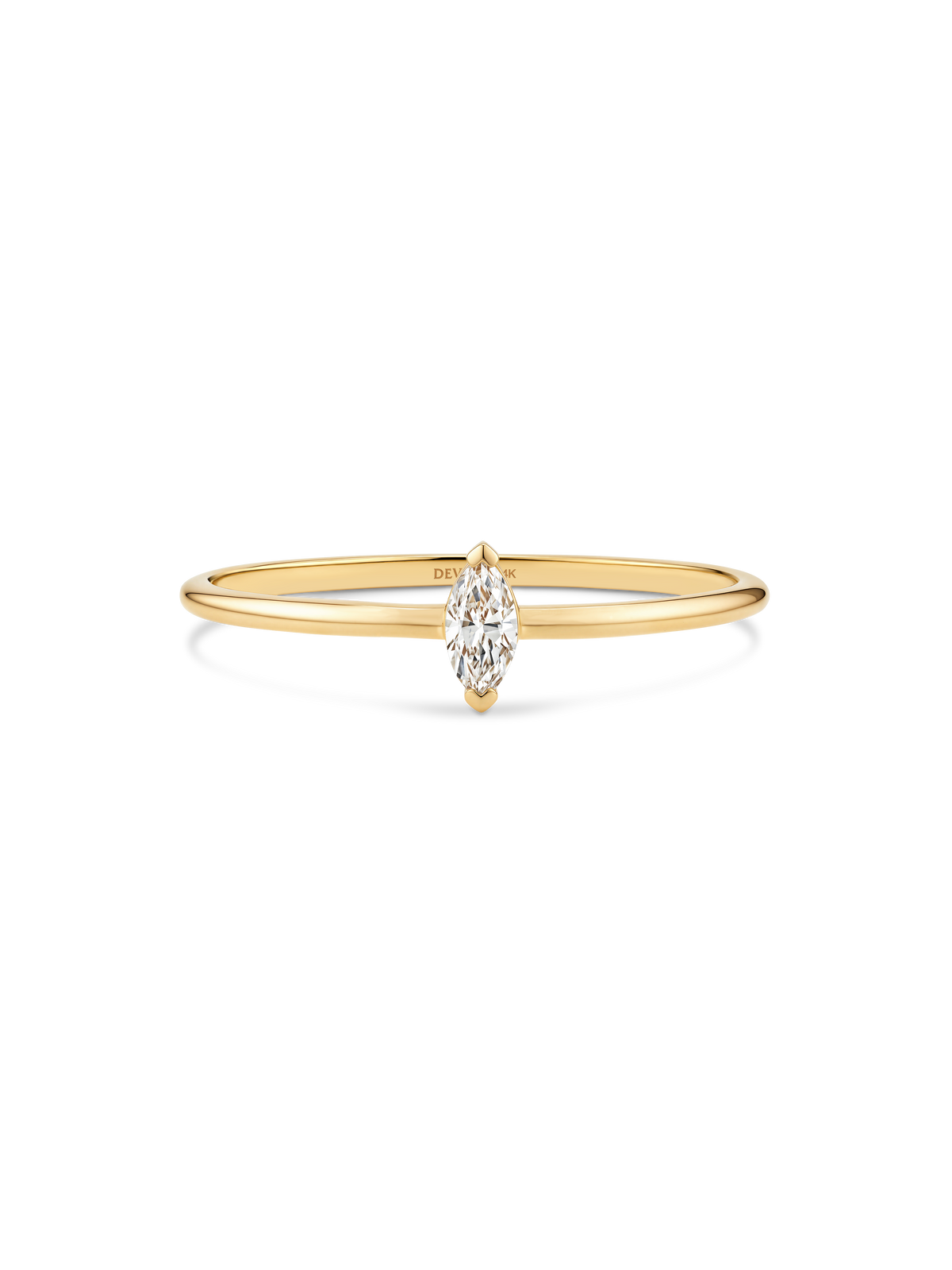 14K Gold Marquise Lab Grown Diamond Solitaire Ring