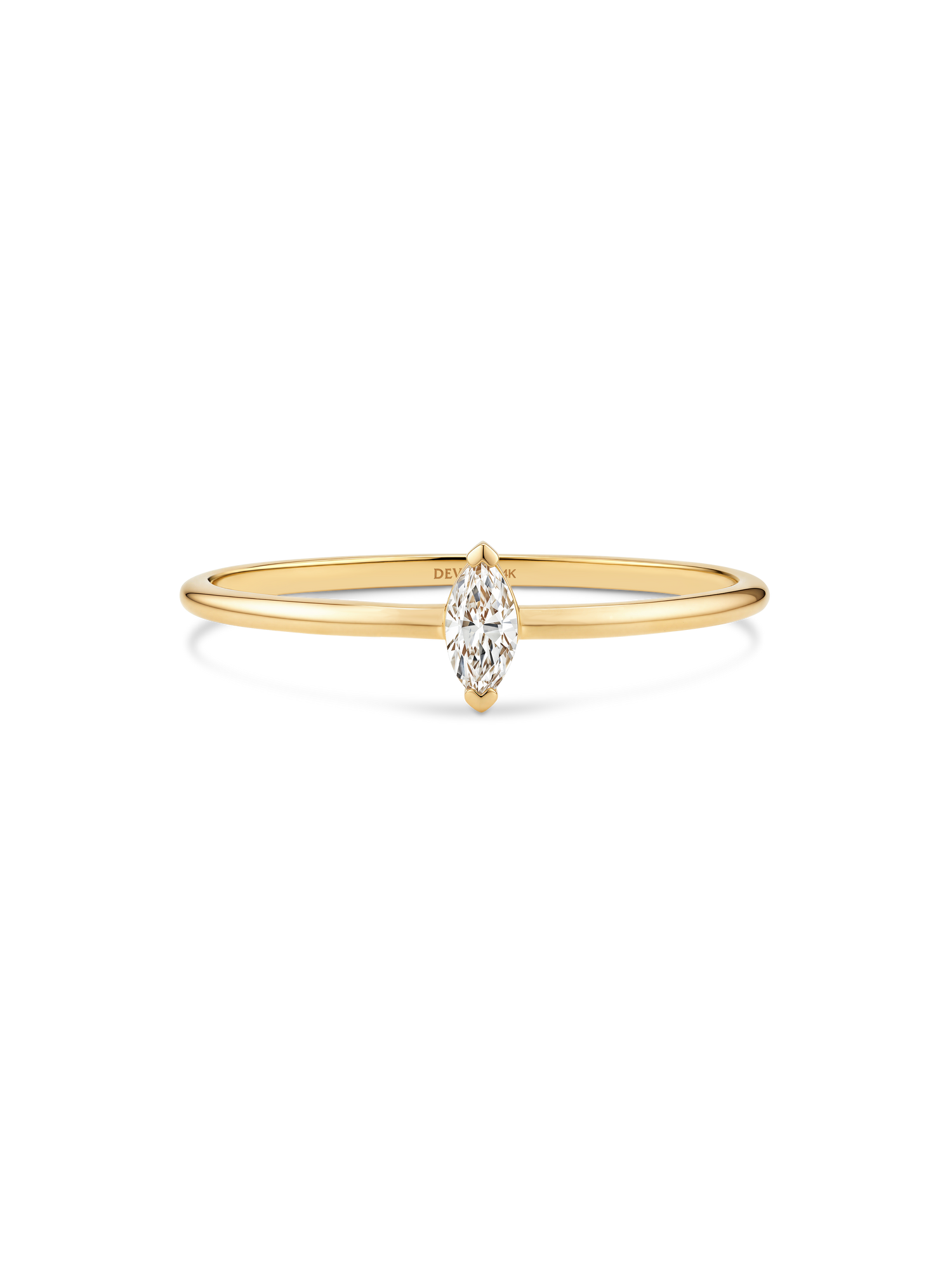 14K Gold Marquise Lab Grown Diamond Solitaire Ring