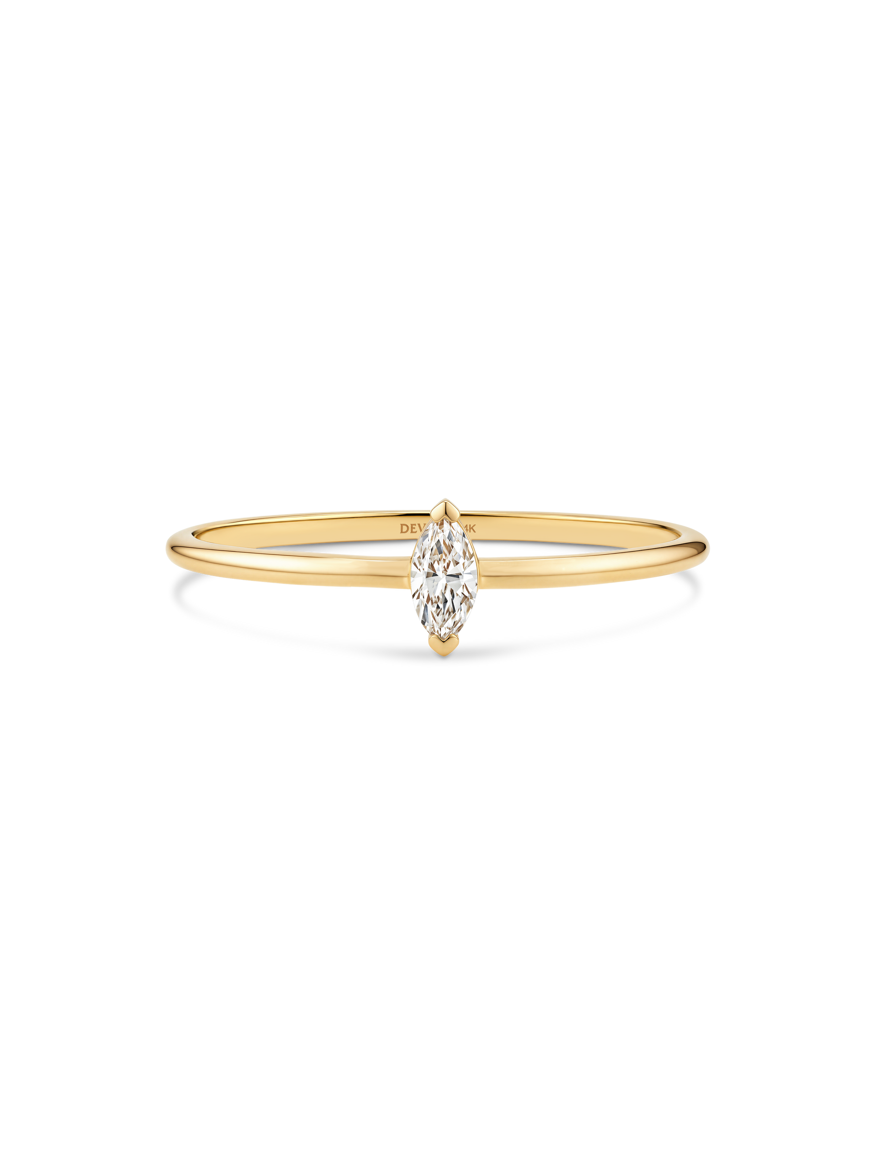 14K Gold Marquise Lab Grown Diamond Solitaire Ring