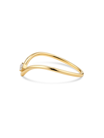 14K Gold Chevron Round Lab Grown Diamond Ring