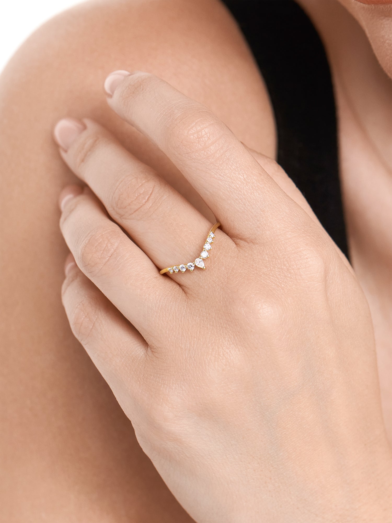Chevron Lab Grown Diamond Ring
