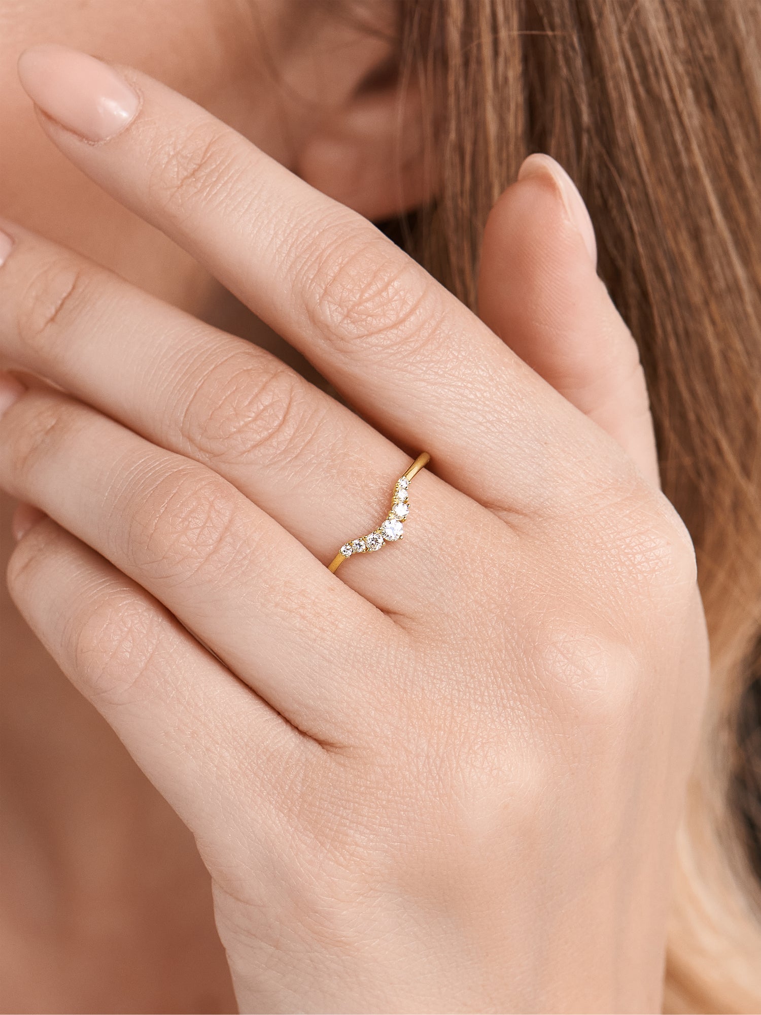 Crescent Lab Grown Diamond Ring
