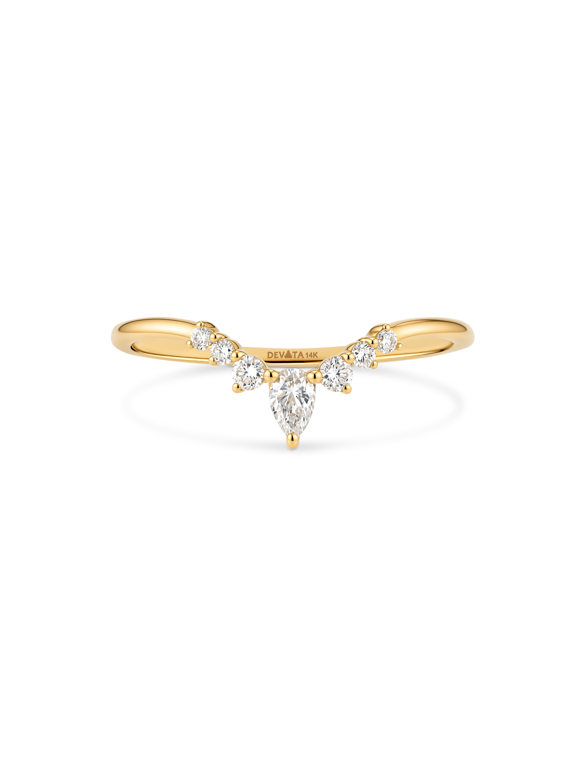 14K Gold Tiara Lab Grown Diamond Ring