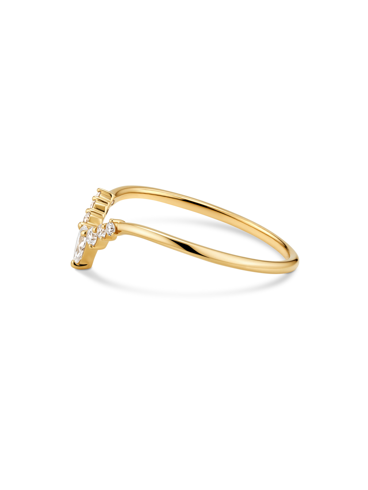 14K Gold Tiara Lab Grown Diamond Ring