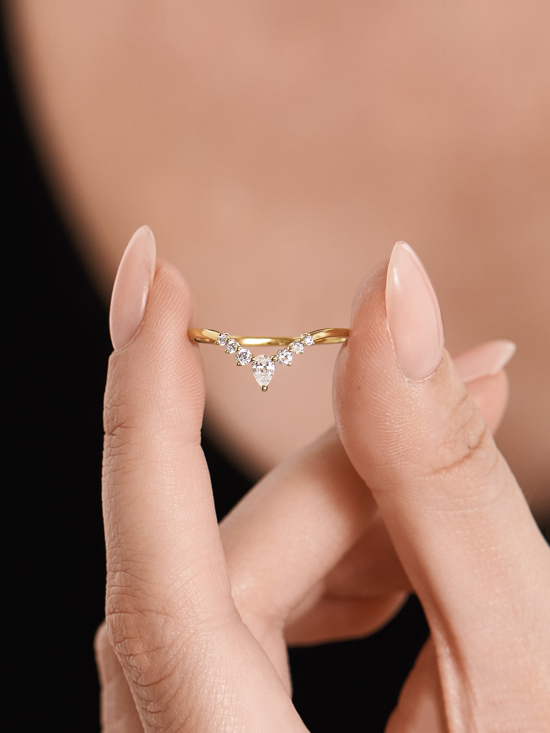 14K Gold Tiara Lab Grown Diamond Ring
