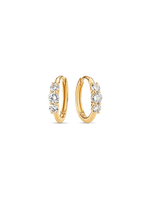 Triple Round Lab Grown Diamond Hoop Earrings in 14K Gold