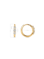 Triple Round Lab Grown Diamond Hoop Earrings in 14K Gold