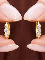 Triple Round Lab Grown Diamond Hoop Earrings in 14K Gold