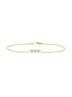 Triple Round Bezel Lab Grown Diamond Chain Bracelet in 14K Gold