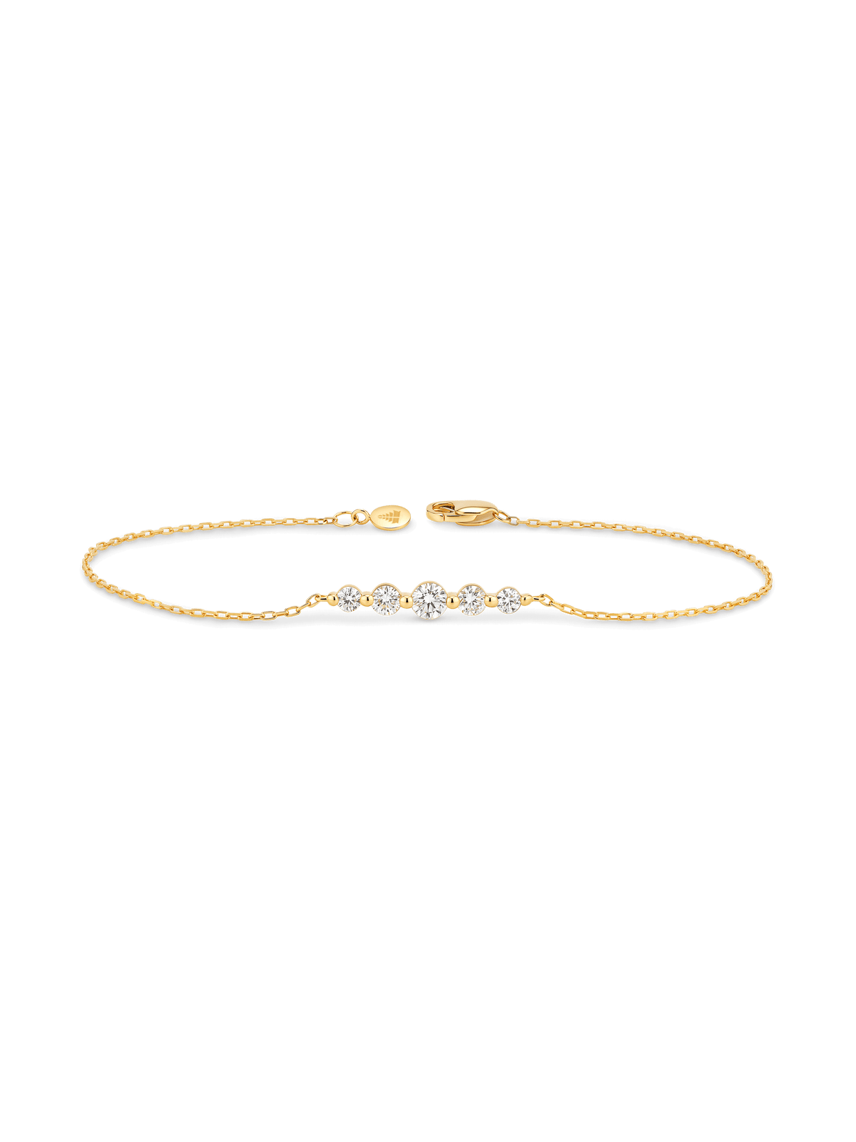 Round Graduated Lab Grown Diamond Chain Bracelet in 14K Gold