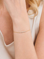 Round Graduated Lab Grown Diamond Chain Bracelet in 14K Gold