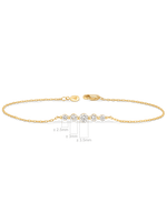 Round Graduated Lab Grown Diamond Chain Bracelet in 14K Gold