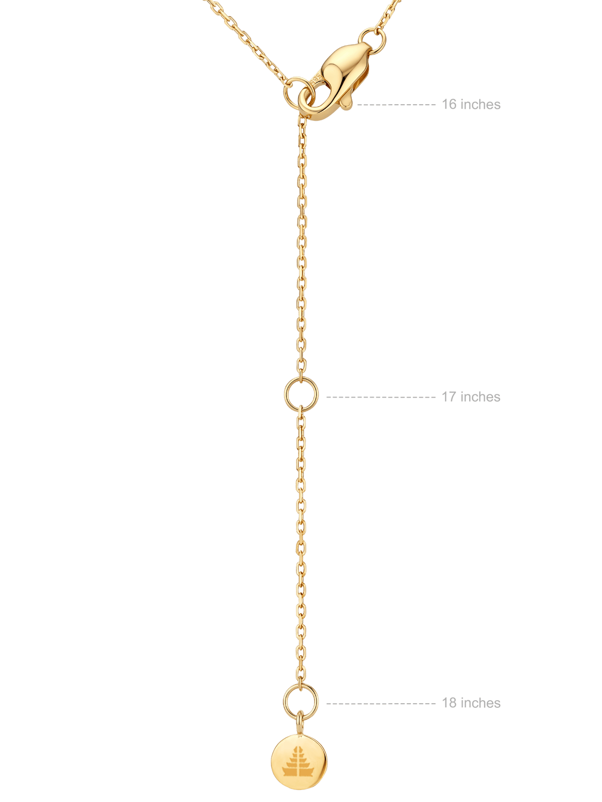 Round Bezel Lab Grown Diamond Chain Necklace in 14K Gold