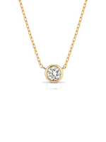 Round Bezel Lab Grown Diamond Chain Necklace in 14K Gold