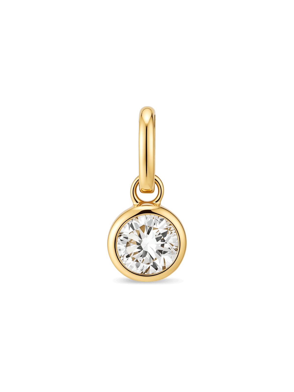 Round Bezel Lab Grown Diamond Pendant in 14K Gold