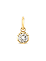 Round Bezel Lab Grown Diamond Pendant in 14K Gold