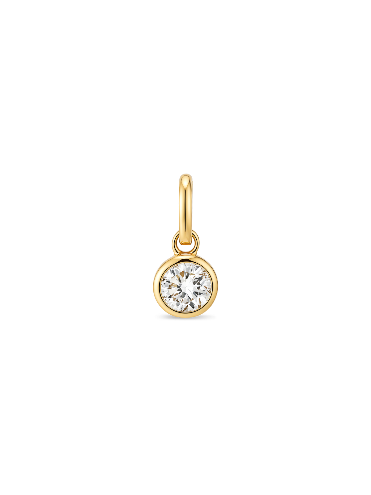 Round Bezel Lab Grown Diamond Pendant in 14K Gold