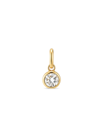 Round Bezel Lab Grown Diamond Pendant in 14K Gold