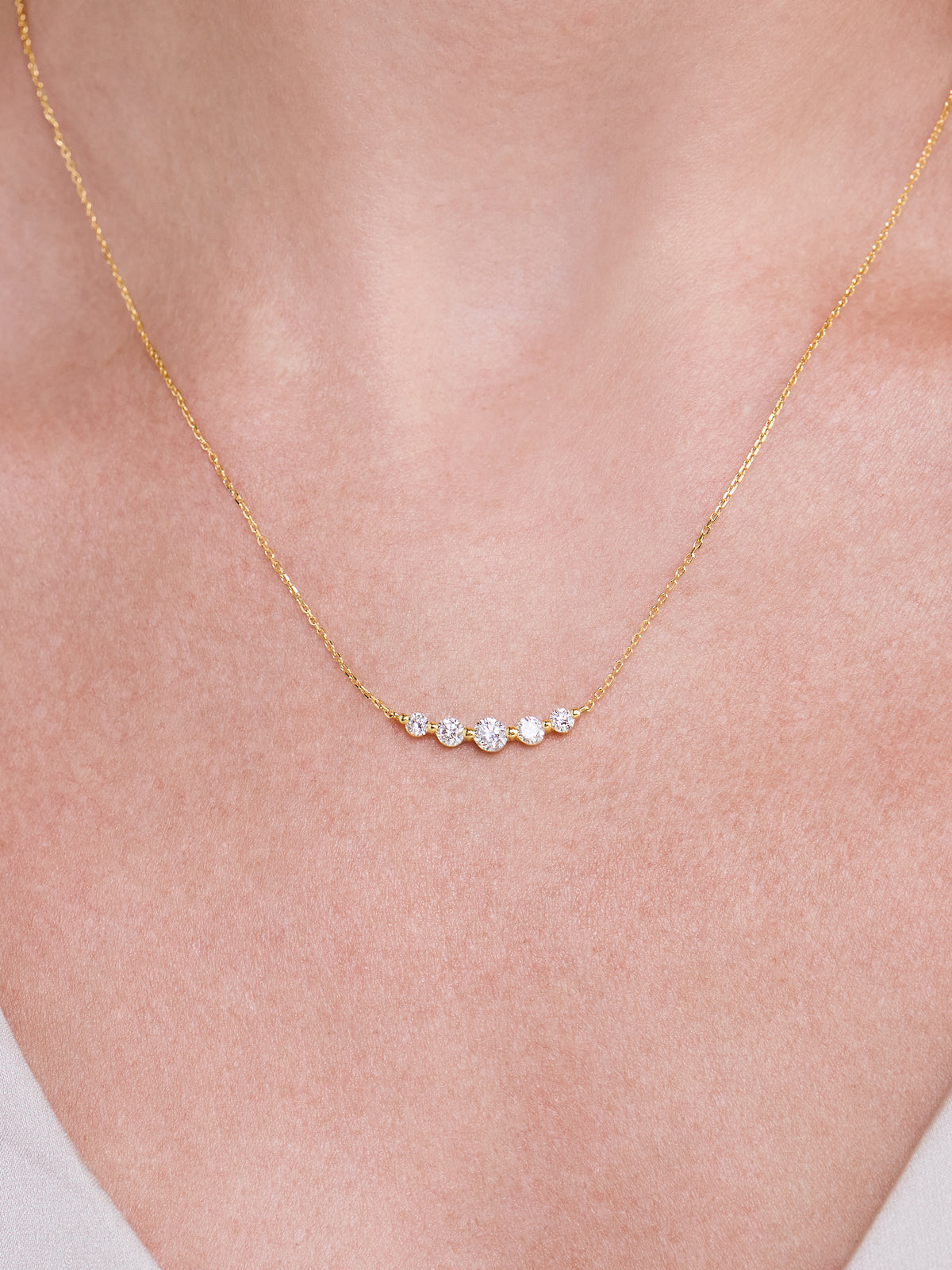 Round Graduated Lab Grown Diamond Necklace