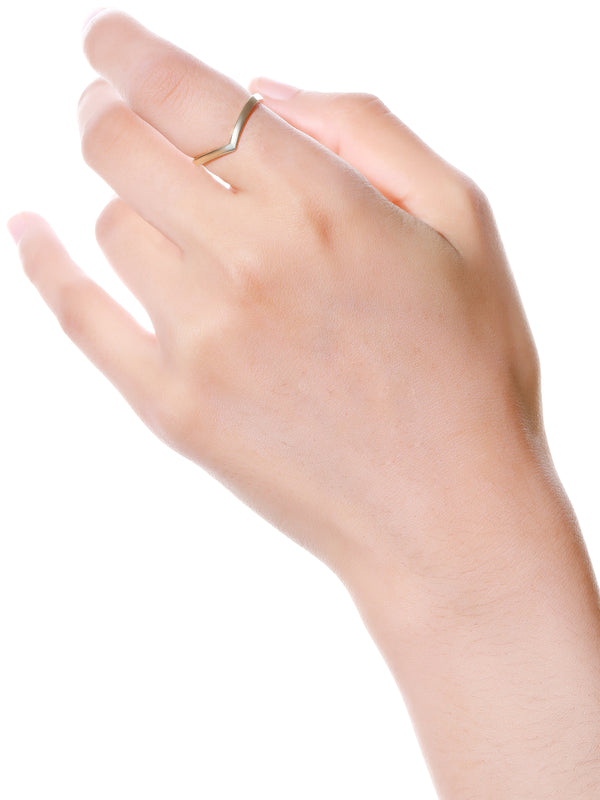 Devata Wishbone Ring in 14K Gold