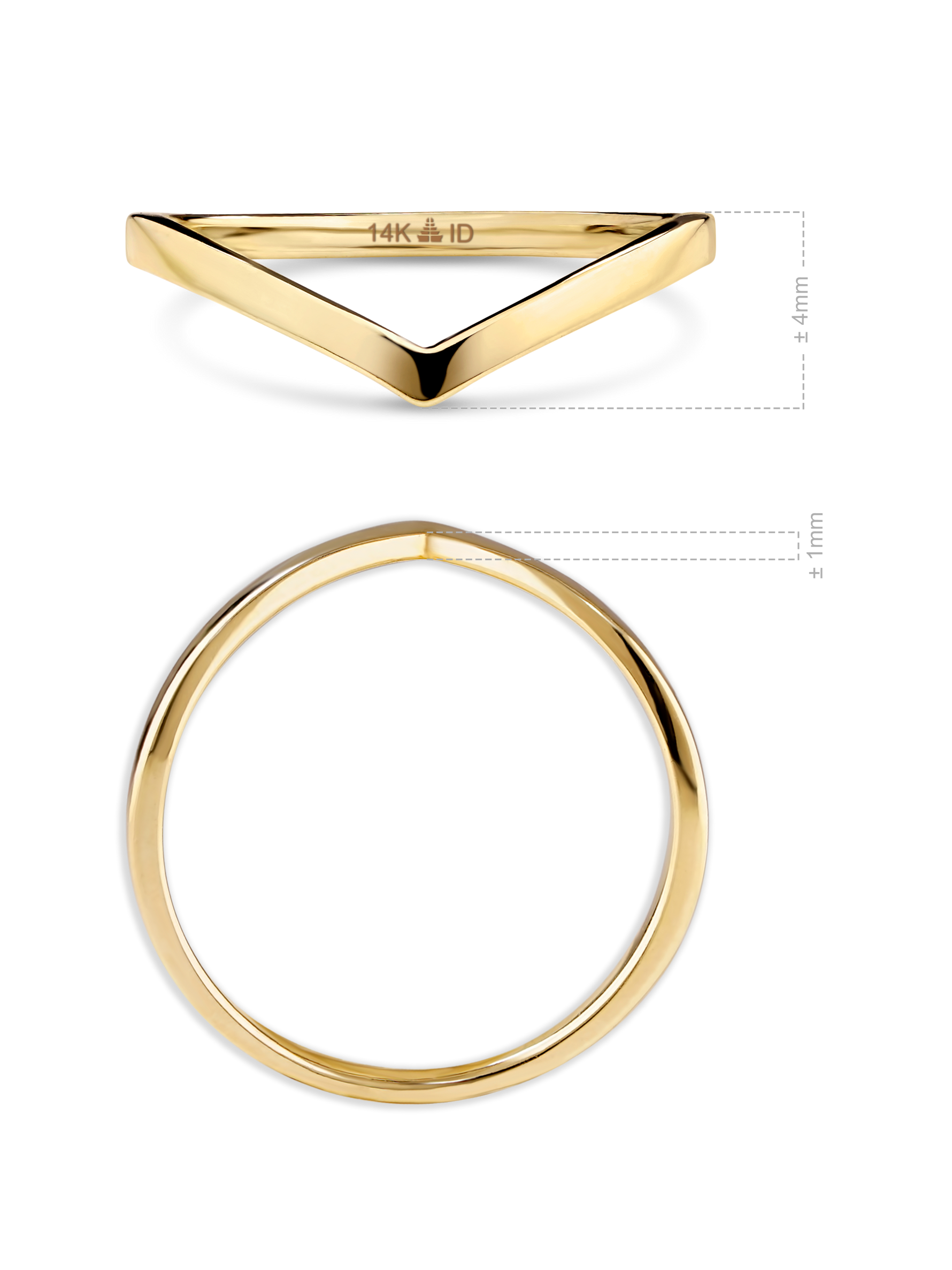 Devata Wishbone Ring in 14K Gold